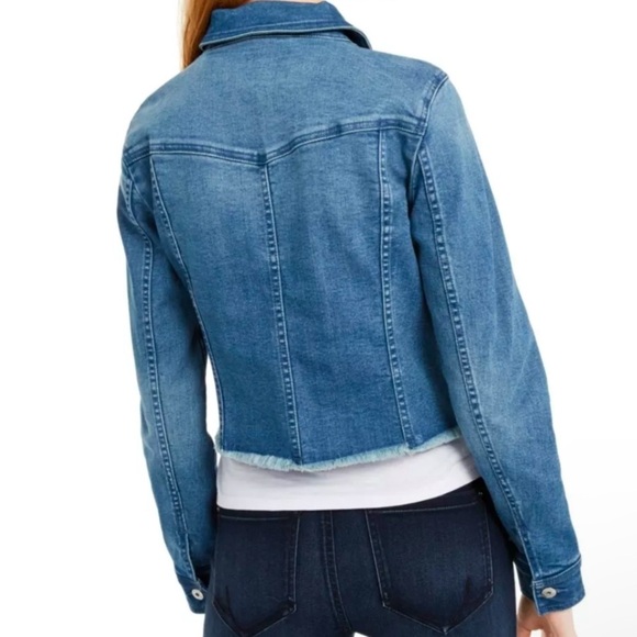 INC International Concepts Women's SZ S Cropped Denim Jacket Heavenly Wash NWT - Picture 3 of 7